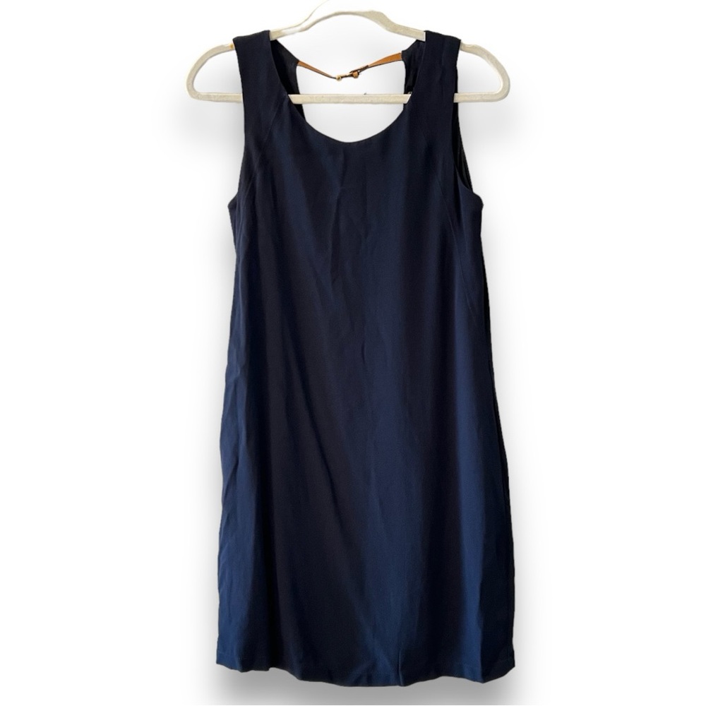 Massimo Dutti Navy Blue Sheath Sleeveless Dress